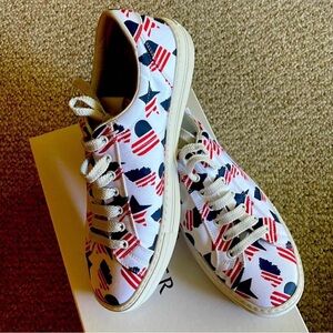 Moncler White and Red Sneakers